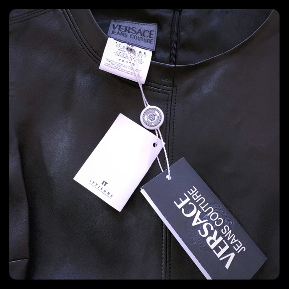 Versace Jeans Couture Black Leather cocktail dress - Picture 1 of 6